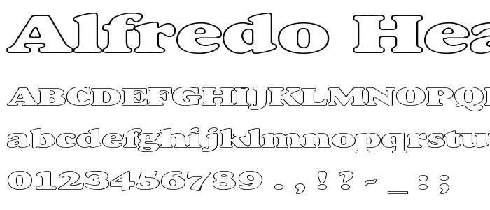 Alfredo Heavy Hollow Expanded font